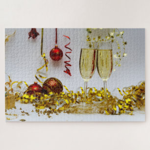 Nieuwjaarsviering SlipperyJoe's champagne spa Legpuzzel