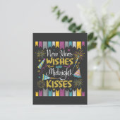 Nieuwjaarsviering wil Midnight Kisses Briefkaart (Staand voorkant)