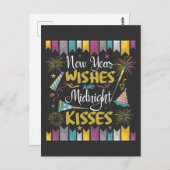 Nieuwjaarsviering wil Midnight Kisses Briefkaart (Voorkant / Achterkant)