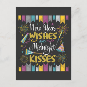 Nieuwjaarsviering wil Midnight Kisses Briefkaart