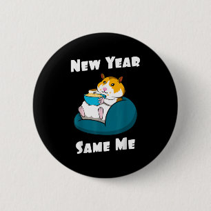 Nieuwjaarsvoornemen Nieuw Jaar Dezelfde Ik Grappig Ronde Button 5,7 Cm