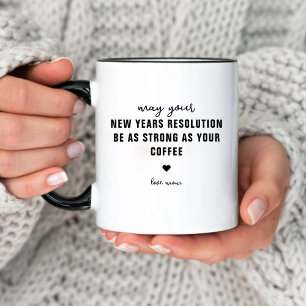 Nieuwjaarsvoornemen NYE Feesthumor Grappig Mok