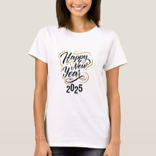 Nieuwjaarsvrouwen basic T-shirt Feest 2025