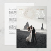 Nieuwjaarsvuurwerk barst Elegante Kerstkaart (Voorkant / Achterkant)