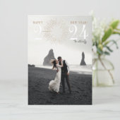 Nieuwjaarsvuurwerk barst Elegante Kerstkaart (Staand voorkant)