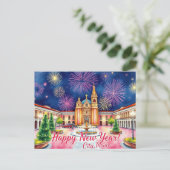 Nieuwjaarsvuurwerk boven Mexico-Stad Briefkaart (Staand voorkant)