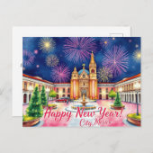 Nieuwjaarsvuurwerk boven Mexico-Stad Briefkaart (Voorkant / Achterkant)