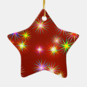 Nieuwjaarsvuurwerk op rood keramisch ornament (Achterkant)