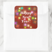 Nieuwjaarsvuurwerk op rood vierkante sticker (Tas)