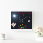 Nieuwjaarswandklok Vierkante Klok (Huis)