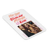 Nieuwjaarswensen en middernachtkussen scriptfoto magneet (Rechterzijde)