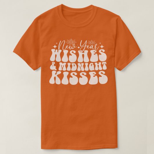 Nieuwjaarswensen Midnight Kisses 4 T-shirt (Design voorkant)