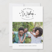 Nieuwjaarswensen, nieuw huisadres 2 foto's feestdagenkaart (Voorkant)