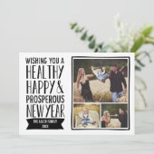 Nieuwjaarswensen Vakantie Fotokaarten Feestdagenkaart (Staand voorkant)