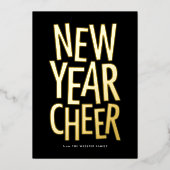 Nieuwjaarswensen vrolijk gekleurd gelukkig 2023 folie feestdagenkaart (Voorkant)