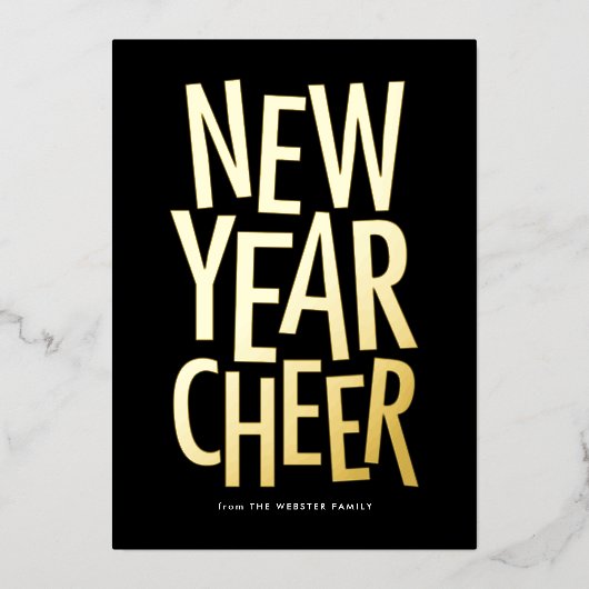 Nieuwjaarswensen vrolijk gekleurd gelukkig 2023 folie feestdagenkaart (Voorkant)