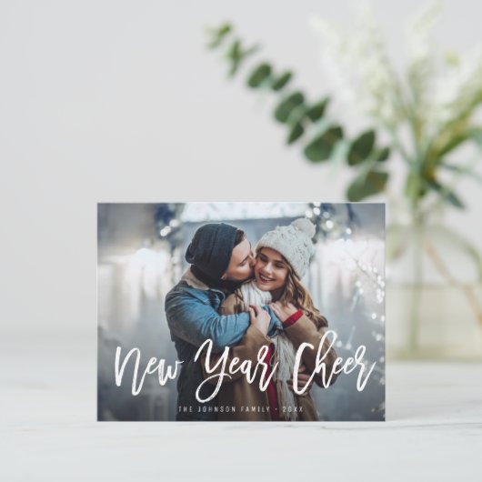 NIEUWJAARSWENSEN | Wenskaart voor penseelscript Briefkaart (Staand voorkant)