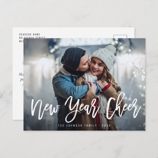 NIEUWJAARSWENSEN | Wenskaart voor penseelscript Briefkaart (Voorkant / Achterkant)