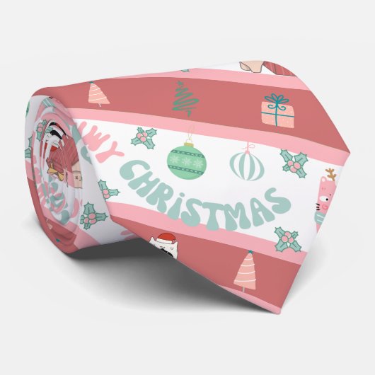 Nieuwkat kerst stropdas (Opgerold)