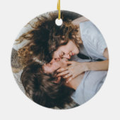 Nieuwkomers verloofden ons eerste kerstfeest samen keramisch ornament (Achterkant)