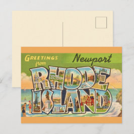 Nieuwpoort Rhode Island Groeten Ansichtkaart Briefkaart