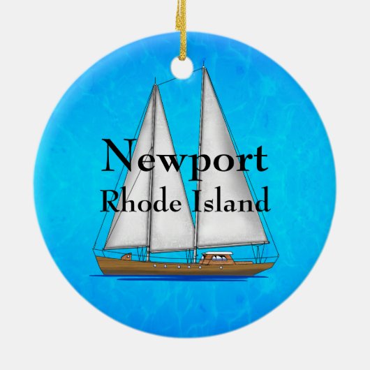 Nieuwpoort Rhode Island Keramisch Ornament (Achterkant)