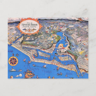 Nieuwport Harbor CA ansichtkaart Briefkaart