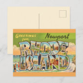 Nieuwport Rhode Island Groeten Ansichtkaart Briefkaart (Voorkant / Achterkant)