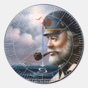 NIEUWS EN Kaart kapitein/decor of Zee kapitein Ronde Sticker