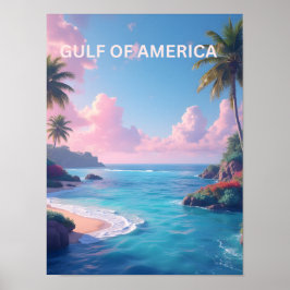 Nieuws golf van amerika in pasteltinten poster