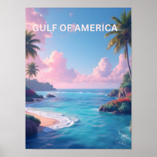 Nieuws golf van amerika in pasteltinten poster
