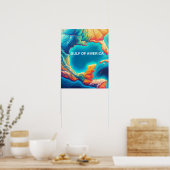 Nieuws Golf van Amerika kleurrijke kaart Poster (Keuken)