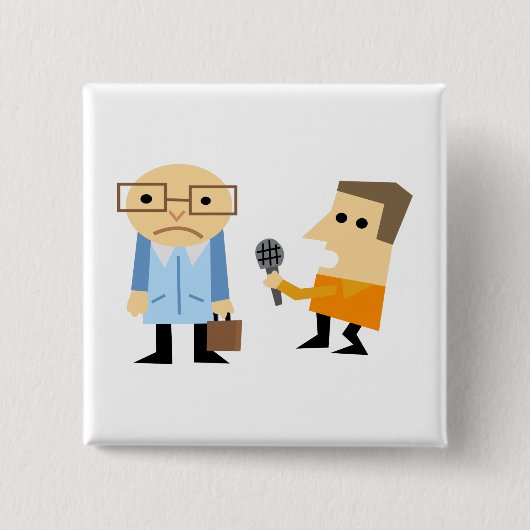 Nieuws Interview Vierkante Button 5,1 Cm (Voorkant)