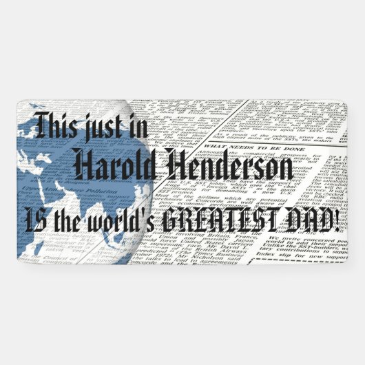  nieuws kopt de grootste vader ter wereld spandoek (Horizontaal)