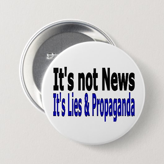 Nieuws Media Leugens en Propaganda zwart en blauw  Ronde Button 7,6 Cm (Voorkant /achterkant)