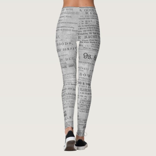 Nieuws over de kranten Afdrukken Zwart wit Sierkus Leggings (Achterkant)