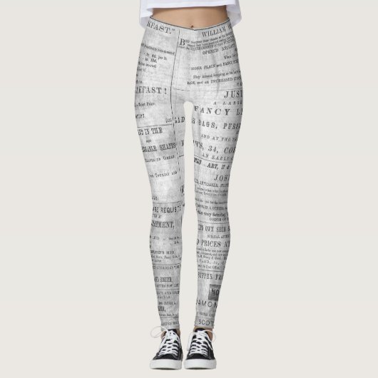 Nieuws over de kranten Afdrukken Zwart wit Sierkus Leggings (Voorkant)