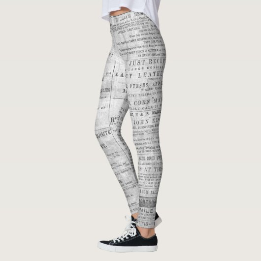 Nieuws over de kranten Afdrukken Zwart wit Sierkus Leggings (Links)