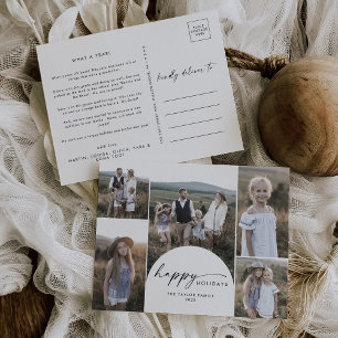 Nieuws over de Moderne Boho Arch multi-fotoserie Feestdagenkaart