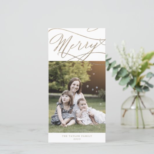 Nieuws over de Romantische Gold Merry-serie Feestdagenkaart (Staand voorkant)