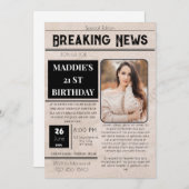 Nieuws Papier Daguitnodiging Kaart (Voorkant / Achterkant)