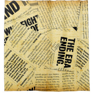 Nieuws papier met oud papier douchegordijn