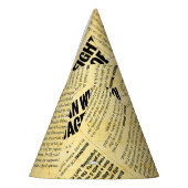 Nieuws papier met oud papier feesthoedjes (Links)