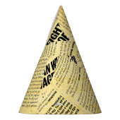 Nieuws papier met oud papier feesthoedjes (Links)