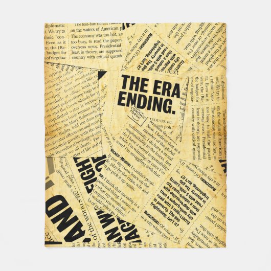 Nieuws papier met oud papier fleece deken (Voorkant)