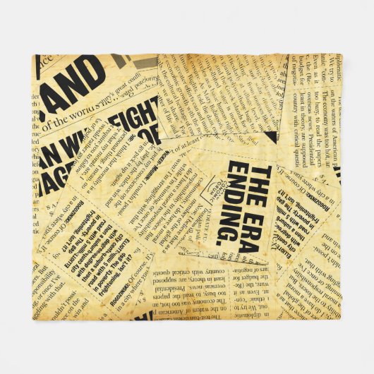 Nieuws papier met oud papier fleece deken (Voorkant (Horizontaal))
