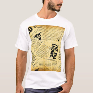 Nieuws papier met oud papier t-shirt