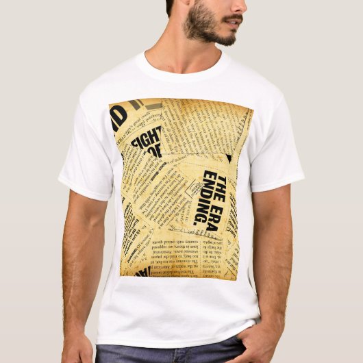Nieuws papier met oud papier t-shirt (Voorkant)