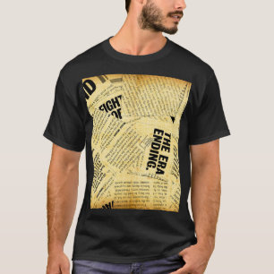 Nieuws papier met oud papier t-shirt