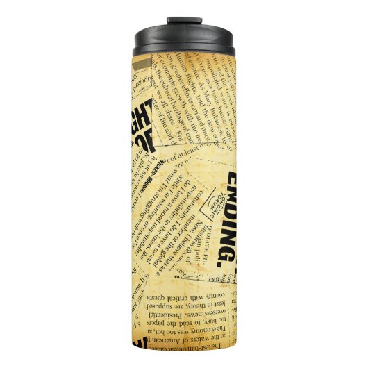 Nieuws papier met oud papier thermosbeker (Voorkant)